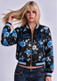 Women Carolina Panthers Floral Print Zip Up Jacket Custom Name For Fan