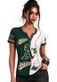 Women Oakland Athletics Baseball Half Striped Henley T-Shirt