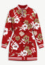 Women's San Francisco 49ers Floral Print Button Down Jacket Dress