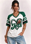 Women New York Jets Heart Graphic V-Neck Fan T-Shirt