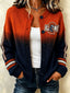 Women'S Casual Football Print Knitted Cardigan Top