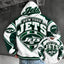 New York Jets Retro Varsity Color Block Back Print Pullover Hoodie