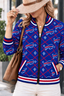 Women's Buffalo Bills Argyle Print Zip Up Varsity Jacket
