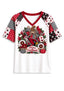 Women's Arizona Cardinals Patchwork Sleeve V-Neck Raglan T-Shirt