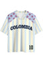 Pastel Stripe Floral Colombia Number 10 Mesh Jersey Shirts