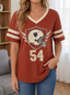 Women's Football Fan Helmet 54 Printed Waffle Knit Top