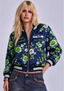 Women Seattle Seahawks Floral Print Zip Up Jacket Custom Name For Fan