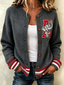 Women's Football Fans Printed Knitted Cardigan Top