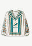 Miami Dolphins Bohemian Floral Printed V-Neck Long Sleeve Shirt