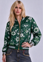 Women New York Jets Floral Print Zip Up Jacket Custom Name For Fan