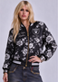 Women Las Vegas Raiders Floral Print Zip Up Jacket Custom Name For Fan