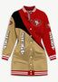 Women's San Francisco 49ers Color Block Button Down Jacket Dress