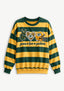 Women's Peace Love Green Bay Packers Striped Crewneck Sweatshirt