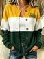 Women'S Casual Football Print Knitted Cardigan Top