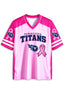 Women Tennessee Titans Breast Cancer Awareness Pink Ribbon Mesh Jersey