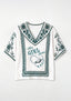 Boho Floral Border Philadelphia Eagles V-Neck Blouse