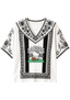 Women's Boho Floral Las Vegas Raiders Hello Kitty Game Day V Neck Shirt
