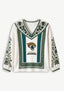 Jacksonville Jaguars Floral Ethnic Printed V-Neck Long Sleeve Shirt