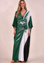 Women's New York Jets Floral V-Neck Kaftan Maxi Dress