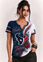 Women Houston Texans Floral Henley T-Shirt