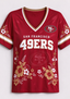 Women's San Francisco 49ers Floral V-Neck T-Shirt