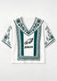 Boho Teal Floral Philadelphia Eagles V-Neck Blouse