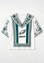Boho Teal Floral Philadelphia Eagles V-Neck Blouse