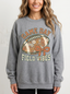 Women's Football Game Day Floral Bow Printed Long-Sleeve T-Shirt