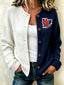 Women's Football Fans Printed Knitted Cardigan Top