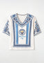 Boho Floral Border Manchester City V-Neck Blouse