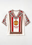Boho Floral Border Manchester United V-Neck Blouse