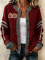 Women'S Football Printed Knitted Cardigan