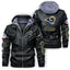 Los Angeles Rams Classic Logo PU Faux Leather Hooded Jacket