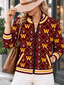 Women's Washington Commanders Argyle Print Zip Up Varsity Jacket