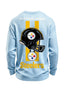 Pittsburgh Steelers Helmet Graphic Waffle Knit Crewneck Sweatshirt