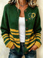 Women's Football Fans Printed Knitted Cardigan Top