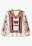 Washington Commanders Boho Floral Printed V-Neck Long Sleeve Shirt