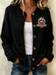 Women'S Casual Football Print Knitted Cardigan Top