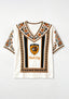 Boho Floral Border Hull City V-Neck Blouse