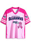 Women Seattle Seahawks Breast Cancer Awareness Pink Ribbon Mesh Jersey