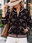 Women's Atlanta Falcons Argyle Print Zip Up Varsity Jacket