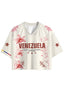 Venezuela Pink Floral Orchid Graphic Cropped Jersey Shirt