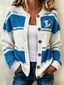 Women'S Football Printed Knitted Cardigan
