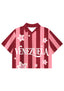 Retro Venezuela Star Striped Cropped Collared Jersey Shirt