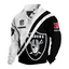 Raiders Diagonal Split Custom Button Mock Neck Sweatshirt