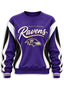 Women's Baltimore Ravens Crewneck Sweatshirt & Flared Pants 2 Piece Set