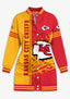 Women's Kansas City Chiefs Color Block Button Down Jacket Dress