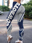 Dallas Cowboys Big Letter Print Workout Leggings For Lady