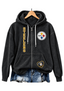 Pittsburgh Steelers Women Heart Football Graphic Zip Up Hoodie