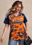 Women's Denver Broncos Floral V-Neck T Shirt